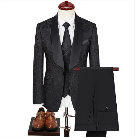 Premium Wedding Jacquard 3-Piece Suit