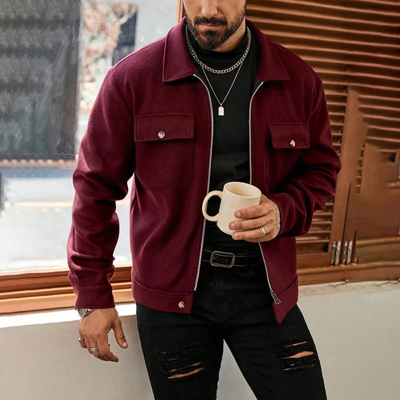 Men’s Polyester Brushed Short Jacket