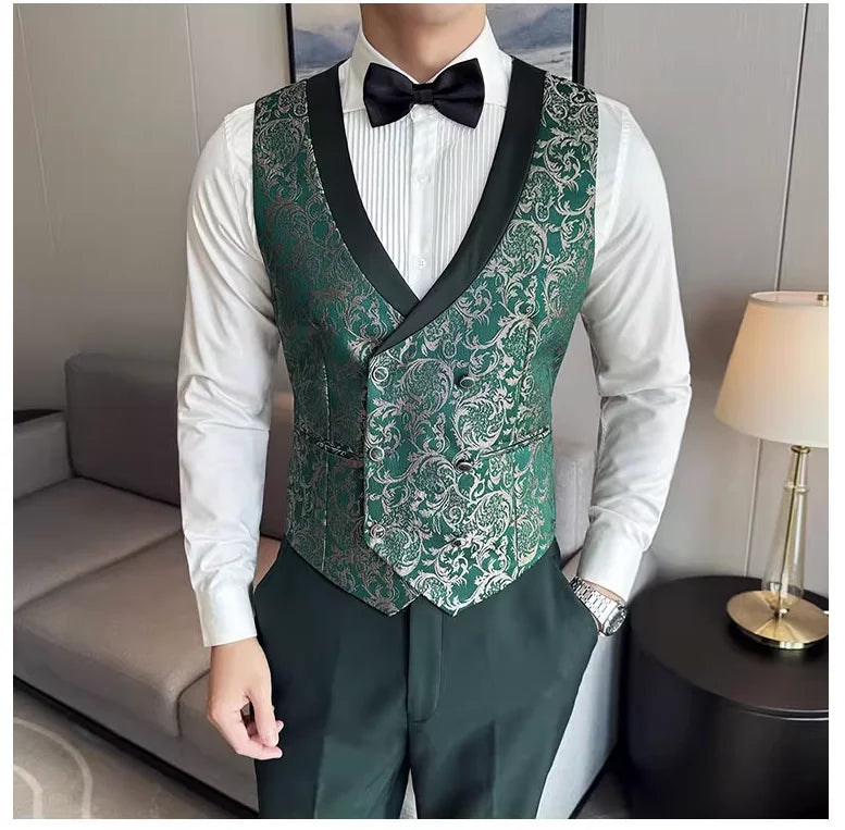 Premium Wedding Jacquard 3-Piece Suit