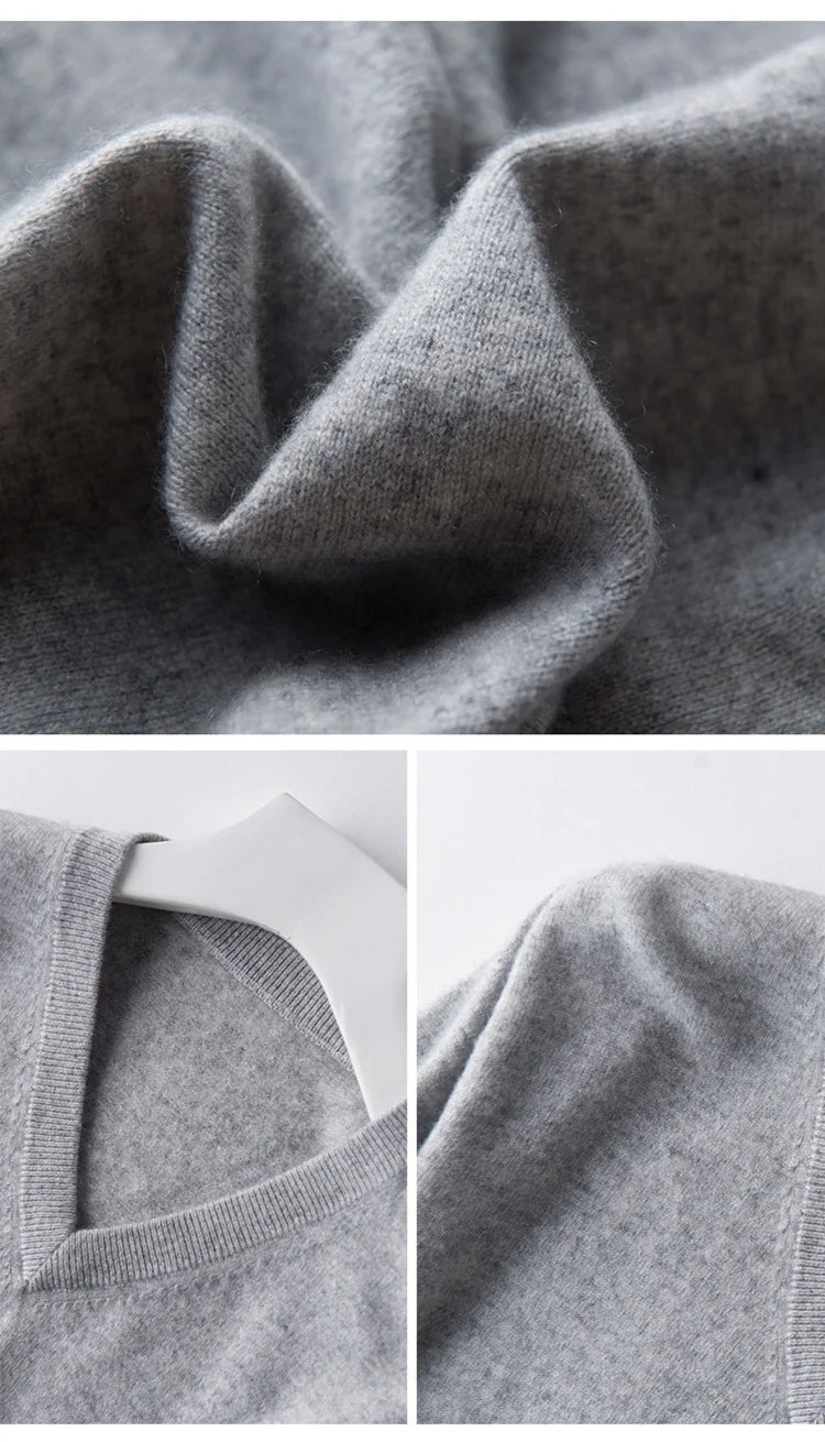 Men’s Cotton Blend V-Neck Knitted Sweater