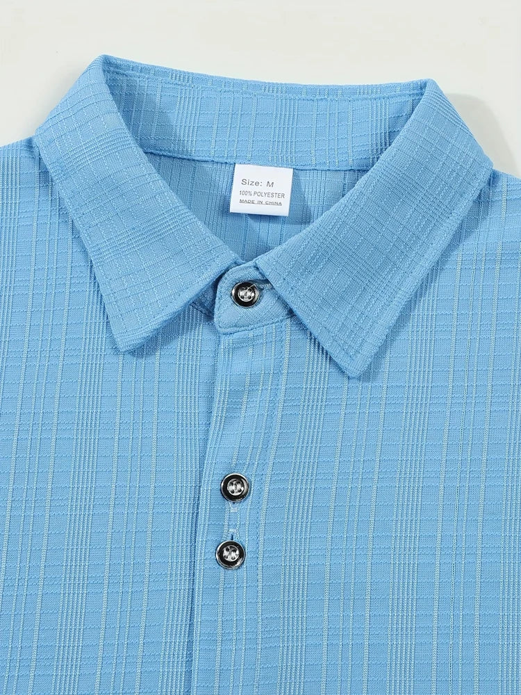 Men’s Textured Woven Polyester Shirt