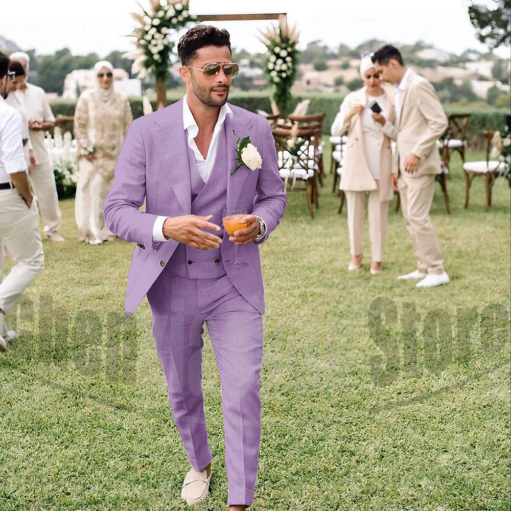 Summer Linen Men’s 3-Piece Suit