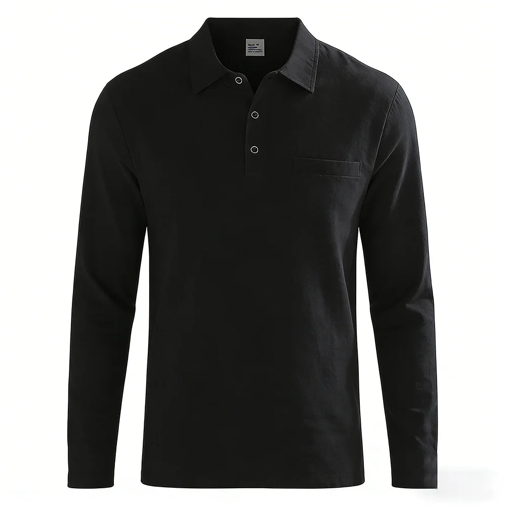 Men’s Casual Linen Cotton Lapel Shirt