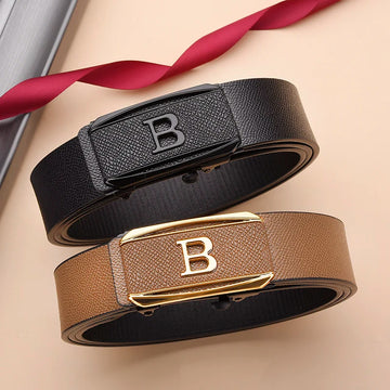 Men Adjustable Toothless Buckle Belt