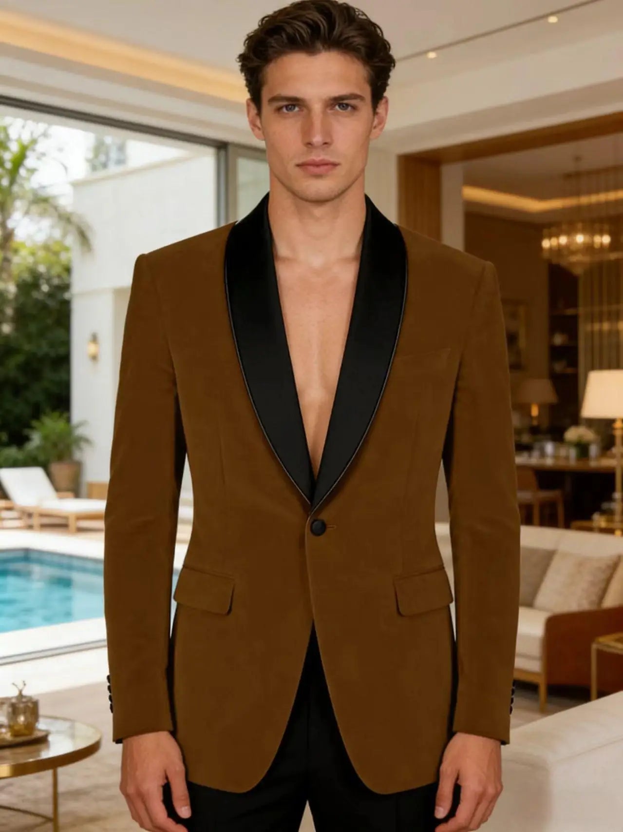 Elegant Men’s Velvet Tuxedo Blazer