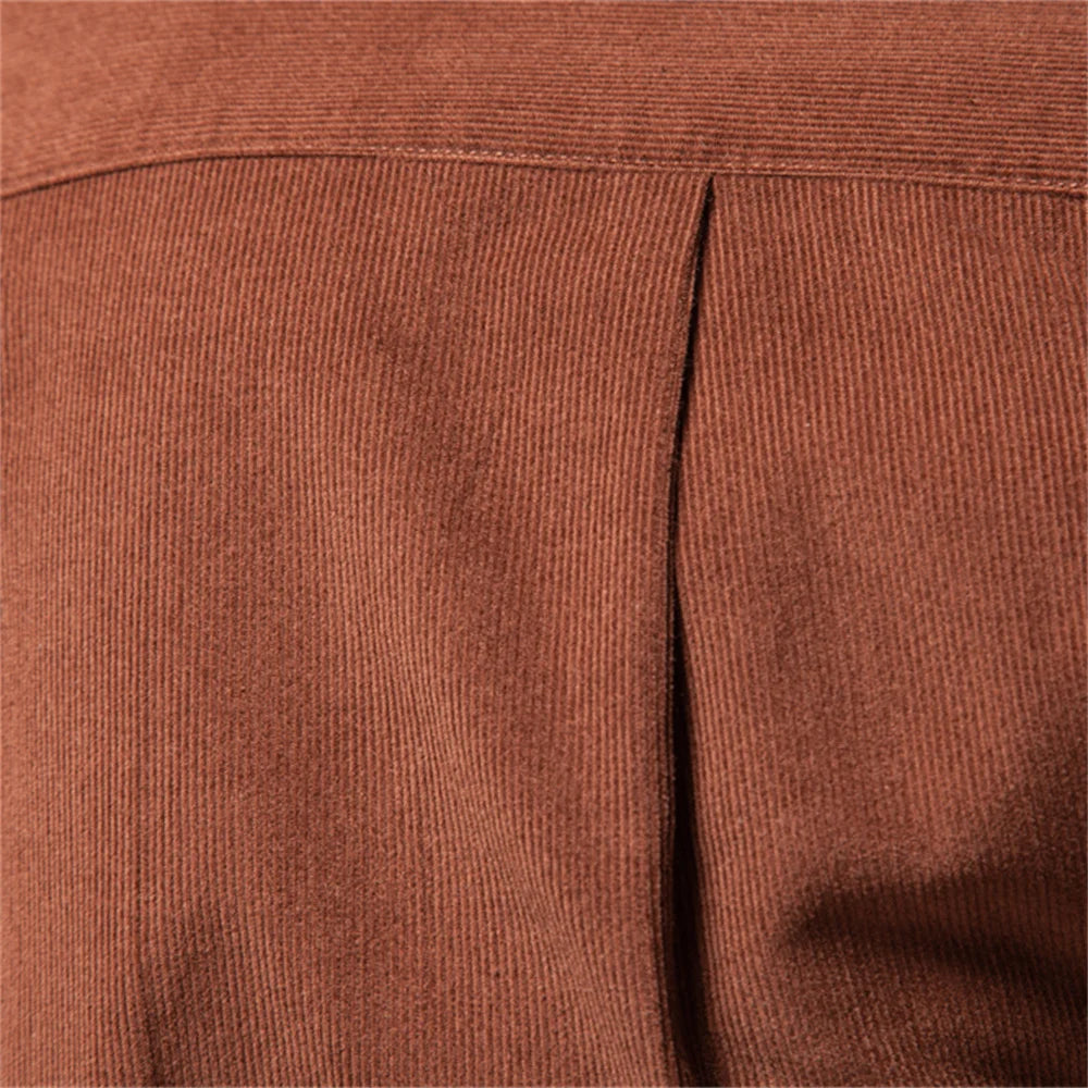 Men Corduroy Shirt 100% Cotton Heavyweight Long Sleeve Shirt