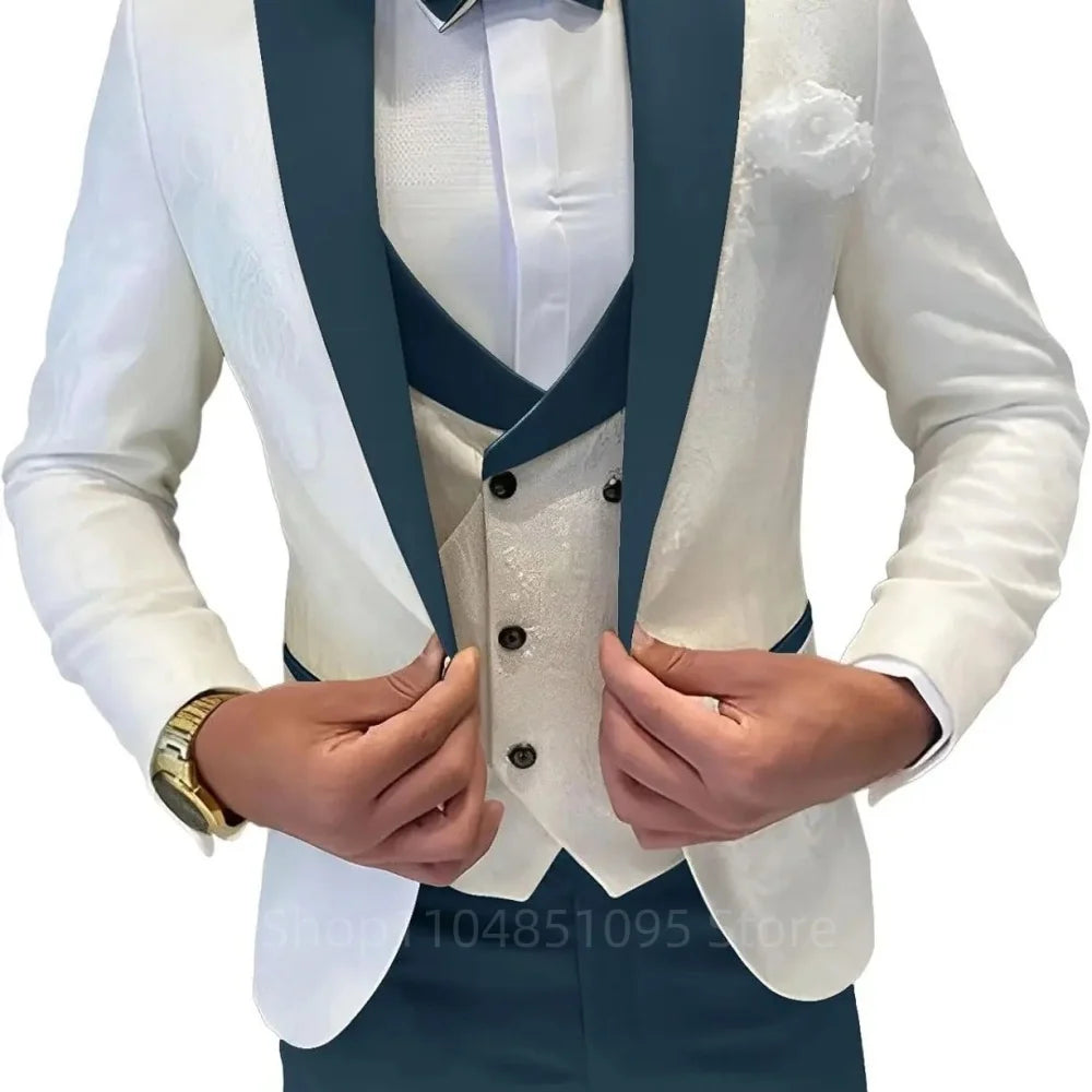 Regular Fit Double Breasted Blazer, Vest & Pants