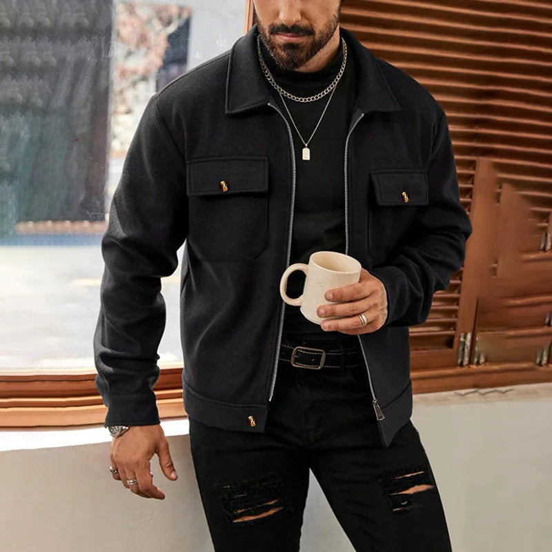 Men’s Polyester Brushed Short Jacket