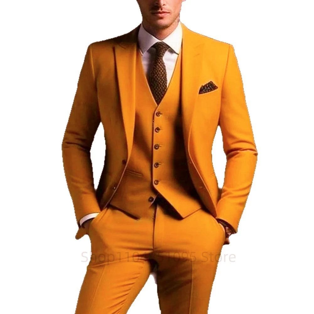 legant Gray Men’s 3-Piece Slim Fit Suit
