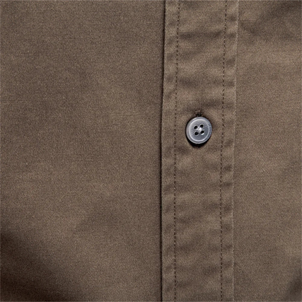 Men's Business  Long Sleeve Cotton Pocket Shirt