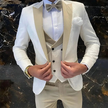 Regular Fit Double Breasted Blazer, Vest & Pants