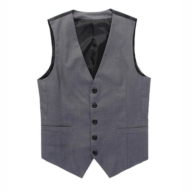 Men Slim Fit Suit Vest Single Breasted Waistcoat