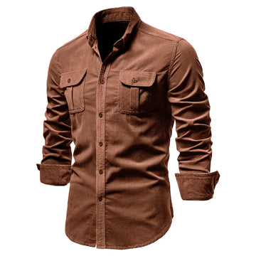 Men’s Single Breasted Corduroy Shirt