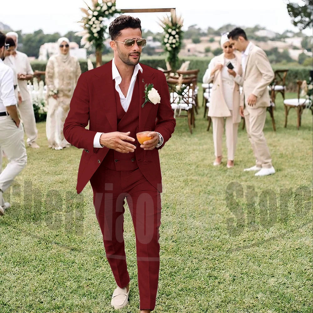 Summer Linen Men’s 3-Piece Suit