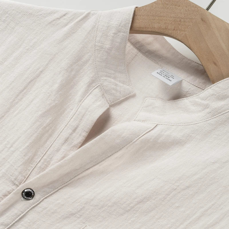 Men’s Cotton Linen Henley T-Shirt