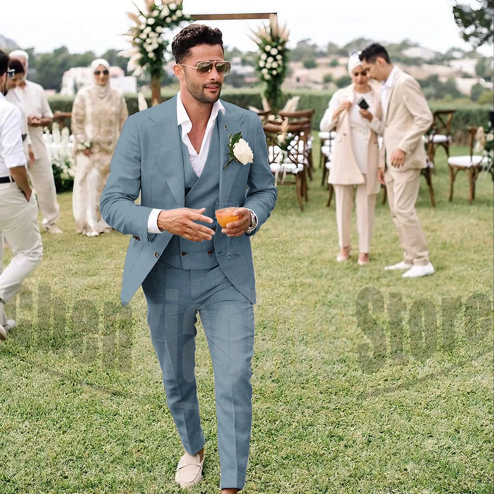Summer Linen Men’s 3-Piece Suit