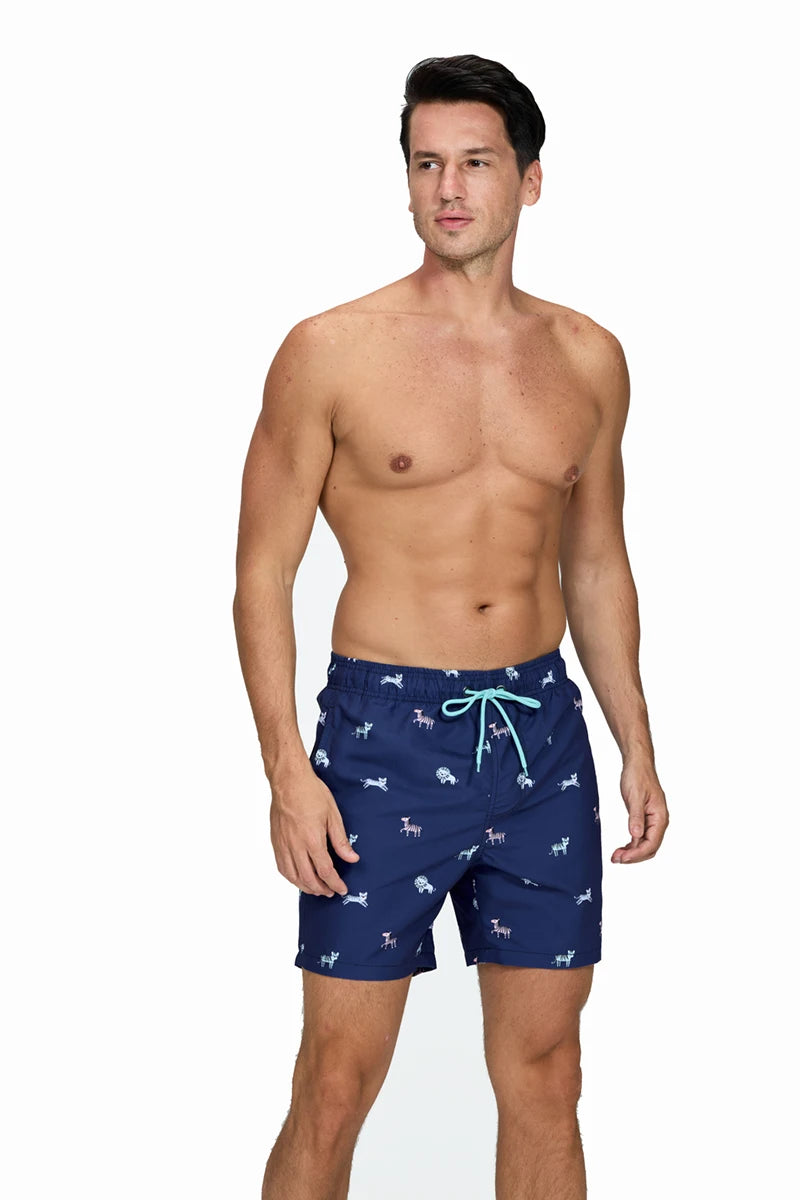 Quick-Dry Polyester Board Shorts with Mesh Lining