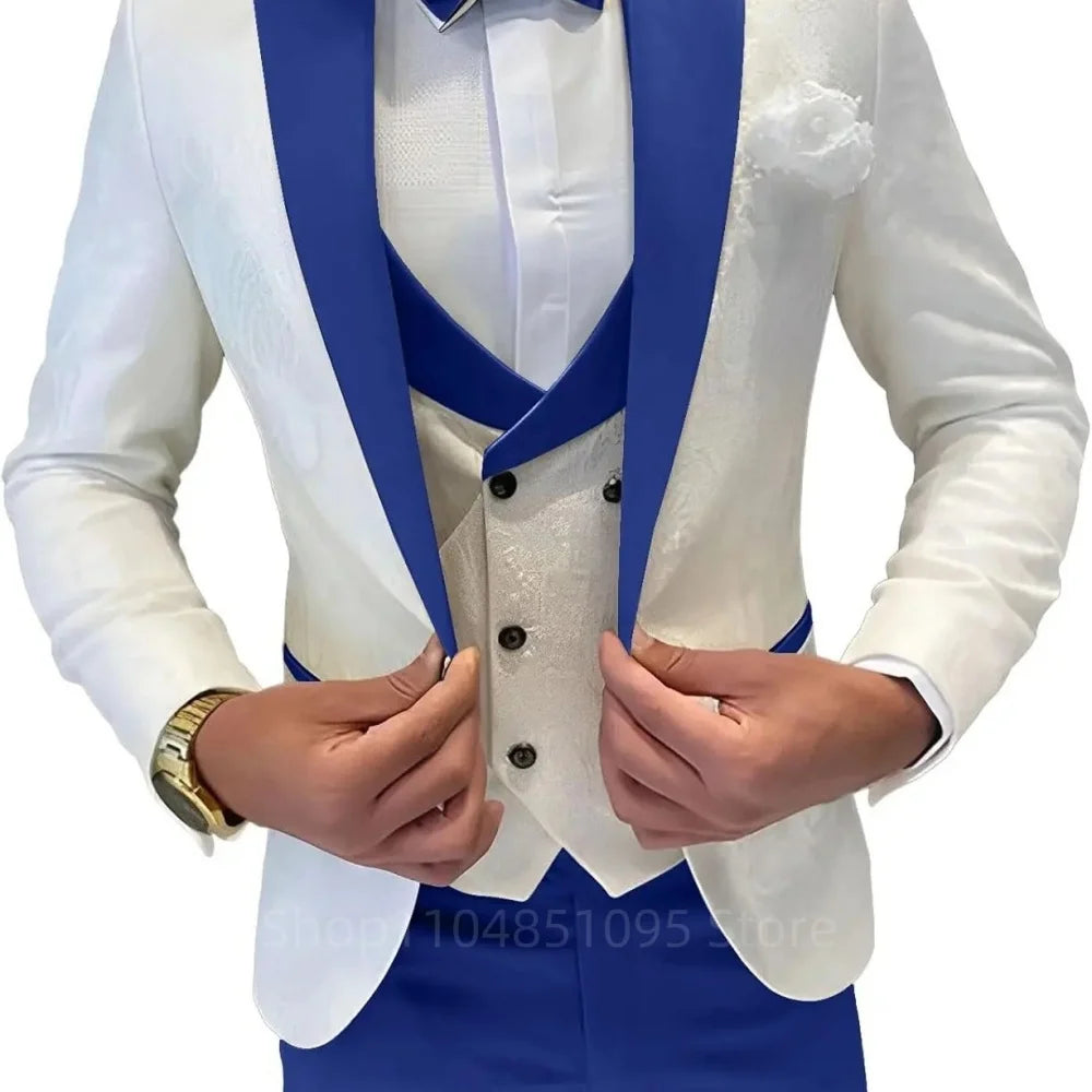 Regular Fit Double Breasted Blazer, Vest & Pants