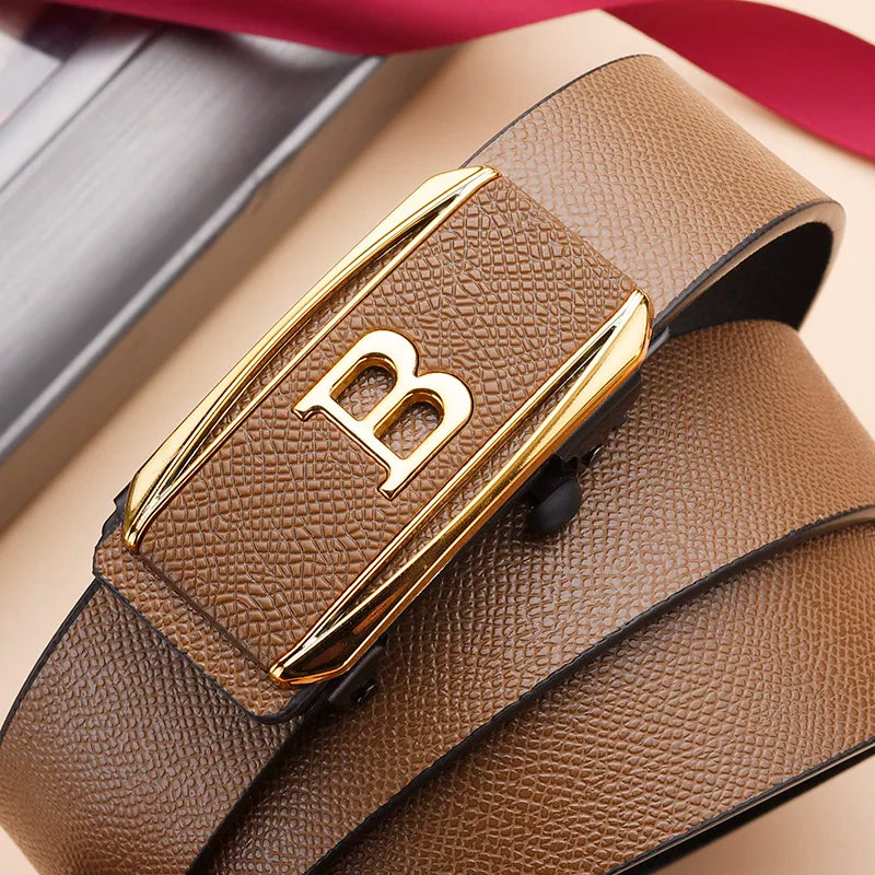Men Adjustable Toothless Buckle Belt