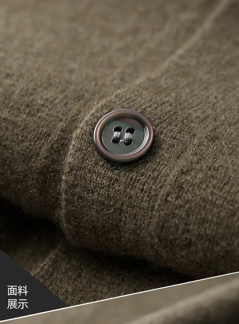 Men’s Collar Wool Cardigan Jacket