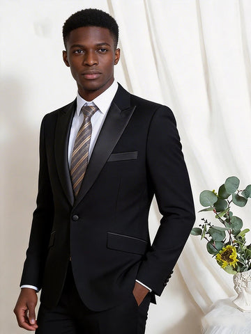 Men Slim Fit 2 Piece Suit Premium Formal Wedding Suit