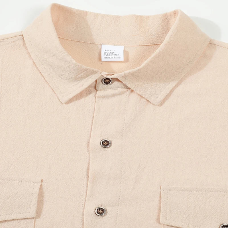 Men’s Linen Casual Short Sleeve Shirt