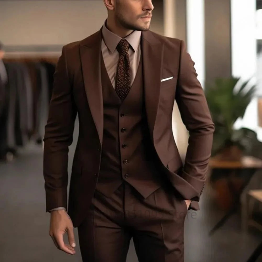 legant Gray Men’s 3-Piece Slim Fit Suit