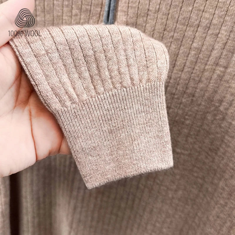 Ribbed Texture Business Casual Pullover