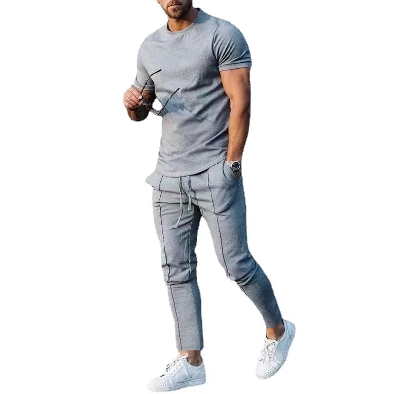 Men’s Summer 2-Piece Short Sleeve T-Shirt