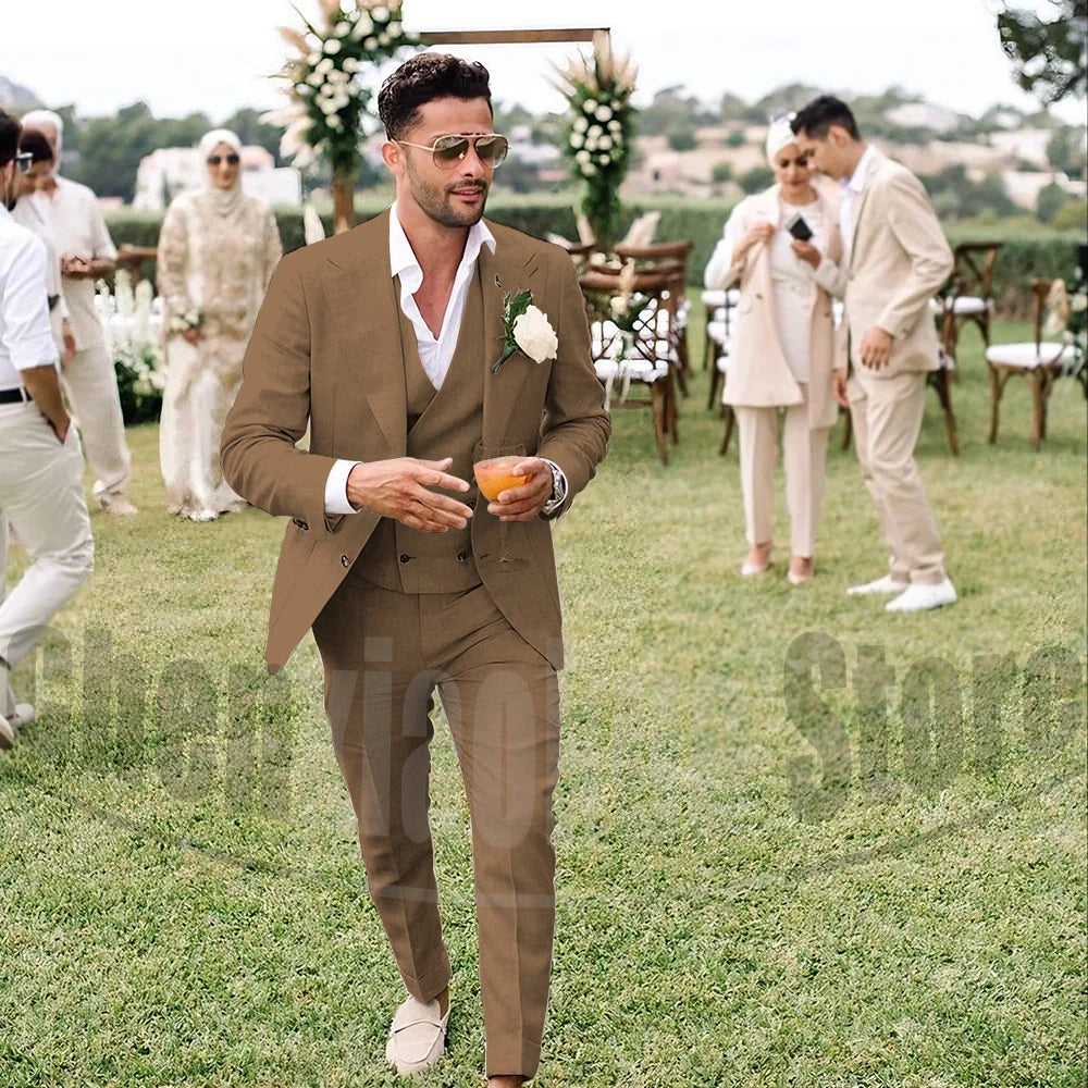 Summer Linen Men’s 3-Piece Suit