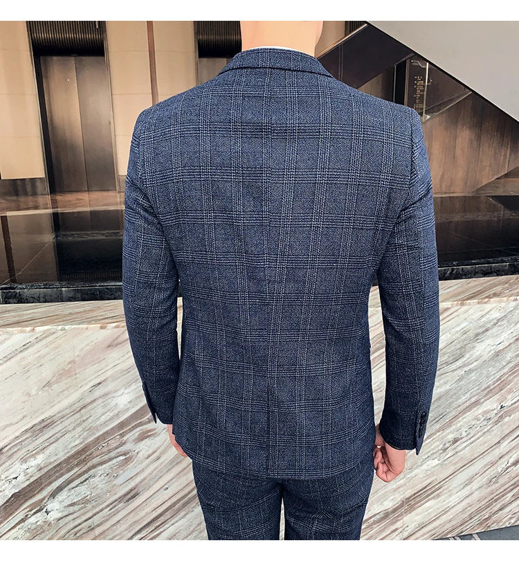 Men Slim Fit Business Suit 2 Piece Boutique Formal Suit