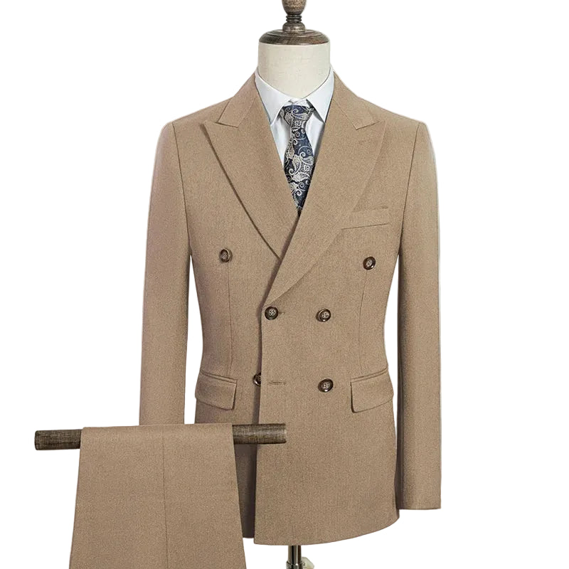 Men Light Brown 2 Piece Suit Elegant Wedding Blazer