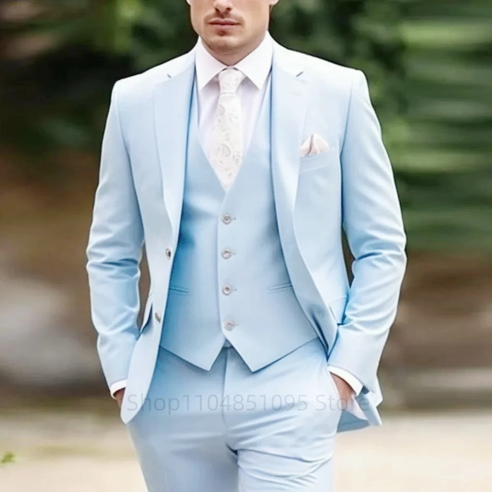 legant Gray Men’s 3-Piece Slim Fit Suit