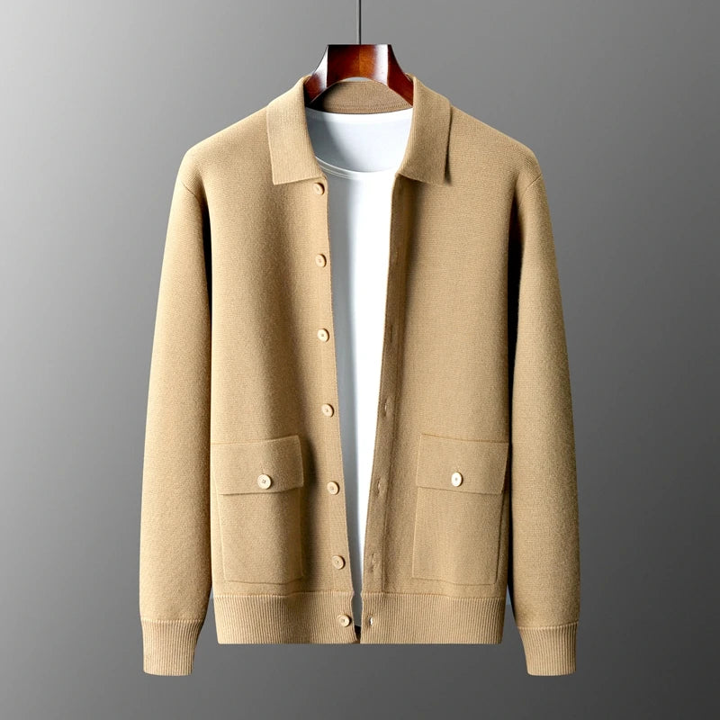 Men’s Collar Wool Cardigan Jacket