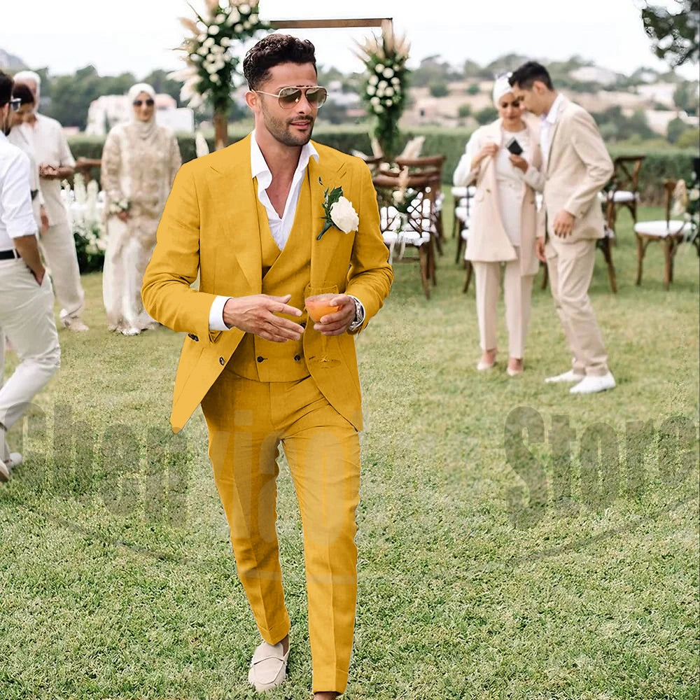 Summer Linen Men’s 3-Piece Suit