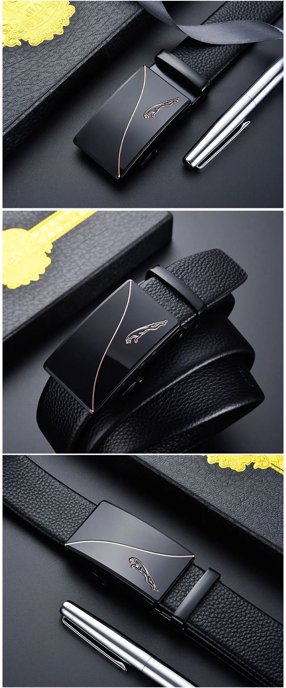 Luxury Metal Buckle PU Leather Belt