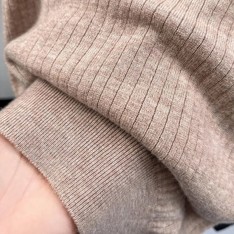 Ribbed Texture Business Casual Pullover