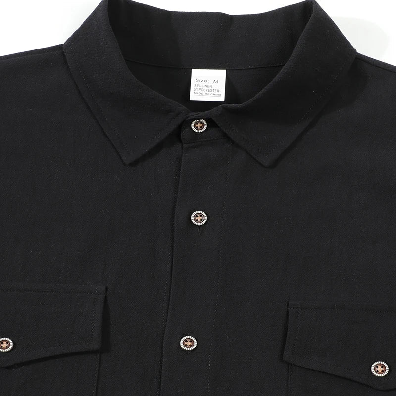 Men’s Linen Casual Short Sleeve Shirt
