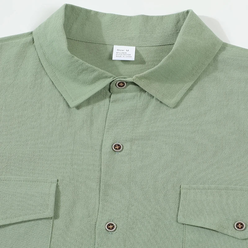 Men’s Linen Casual Short Sleeve Shirt