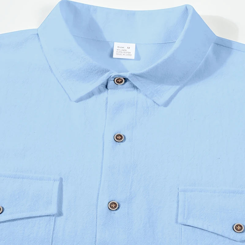 Men’s Linen Casual Short Sleeve Shirt