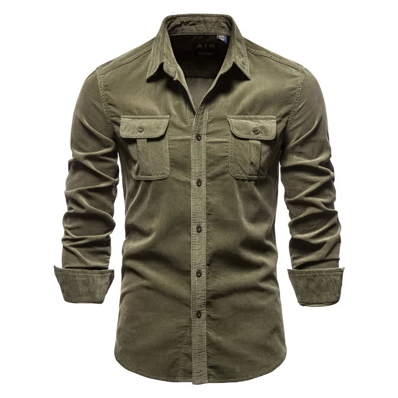 Men’s Single Breasted Corduroy Shirt