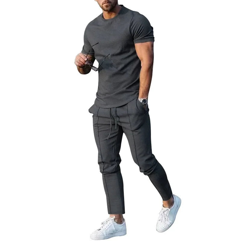 Men’s Summer 2-Piece Short Sleeve T-Shirt