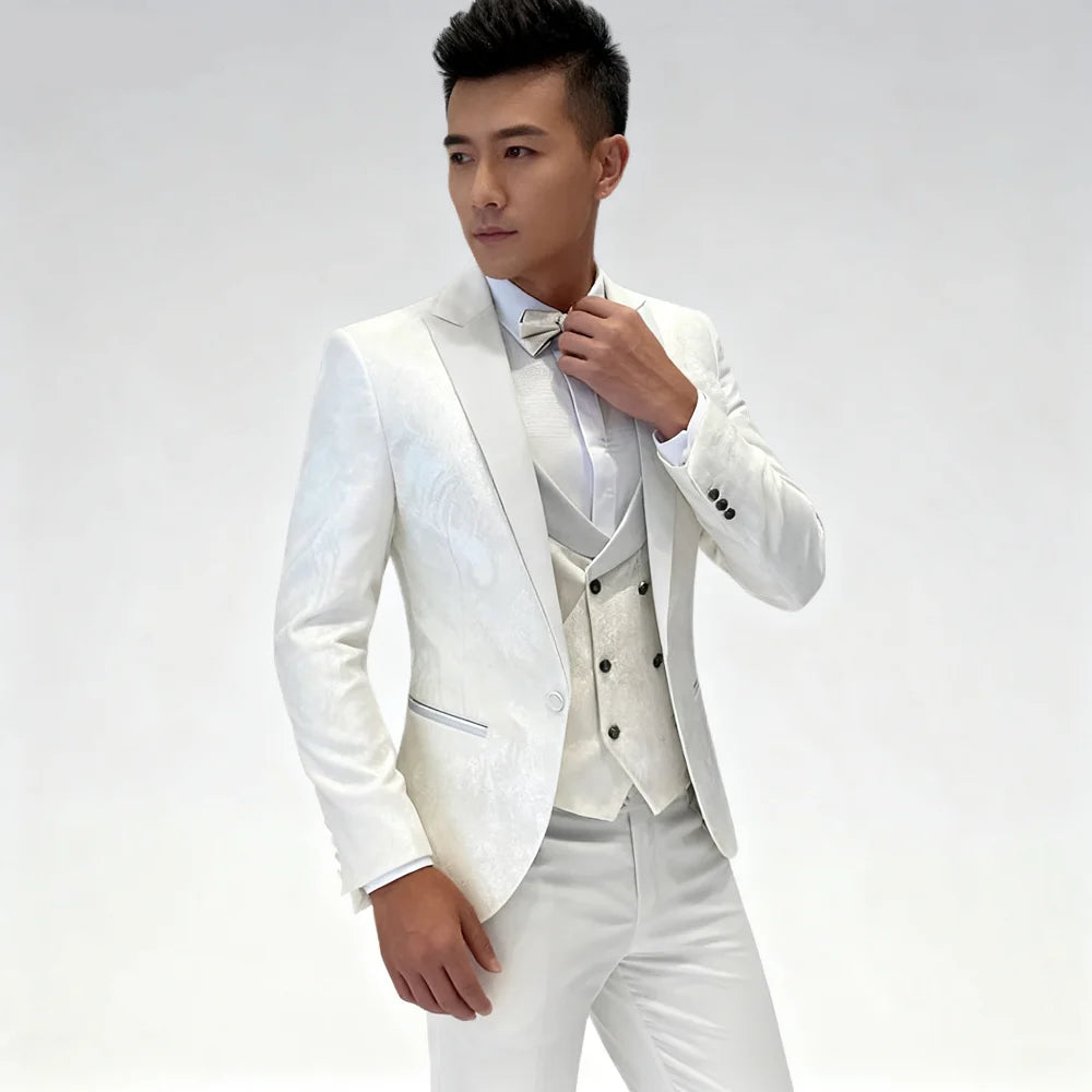 Regular Fit Double Breasted Blazer, Vest & Pants