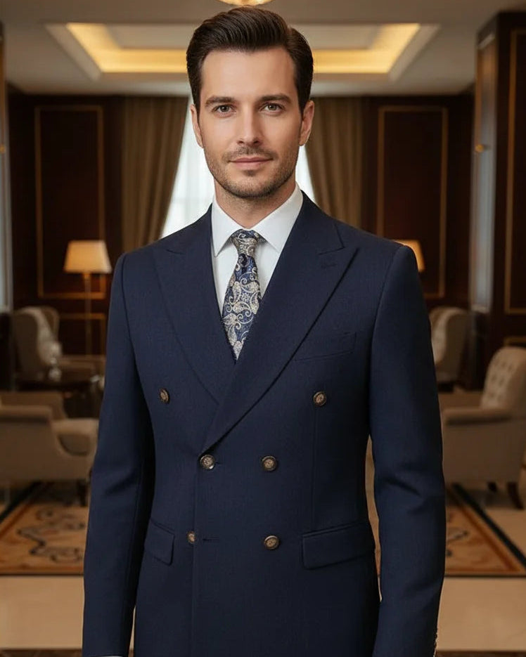 2 Piece Suit Slim Fit Elegant Wedding Party Business Office Formal Suit Set
