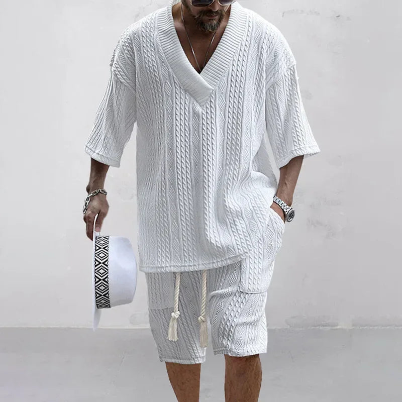 Men’s Spring & Summer Knitted Shorts Set