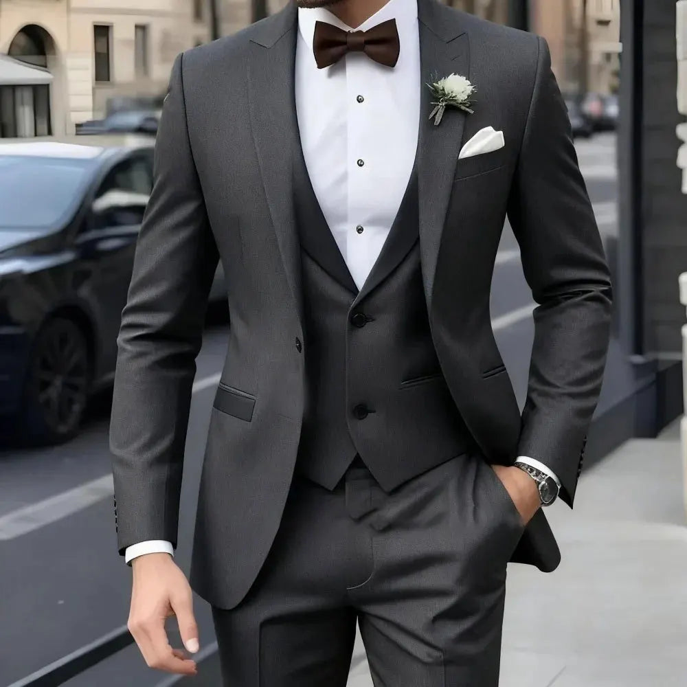 Men’s Jacquard 3-Piece Wedding Suit