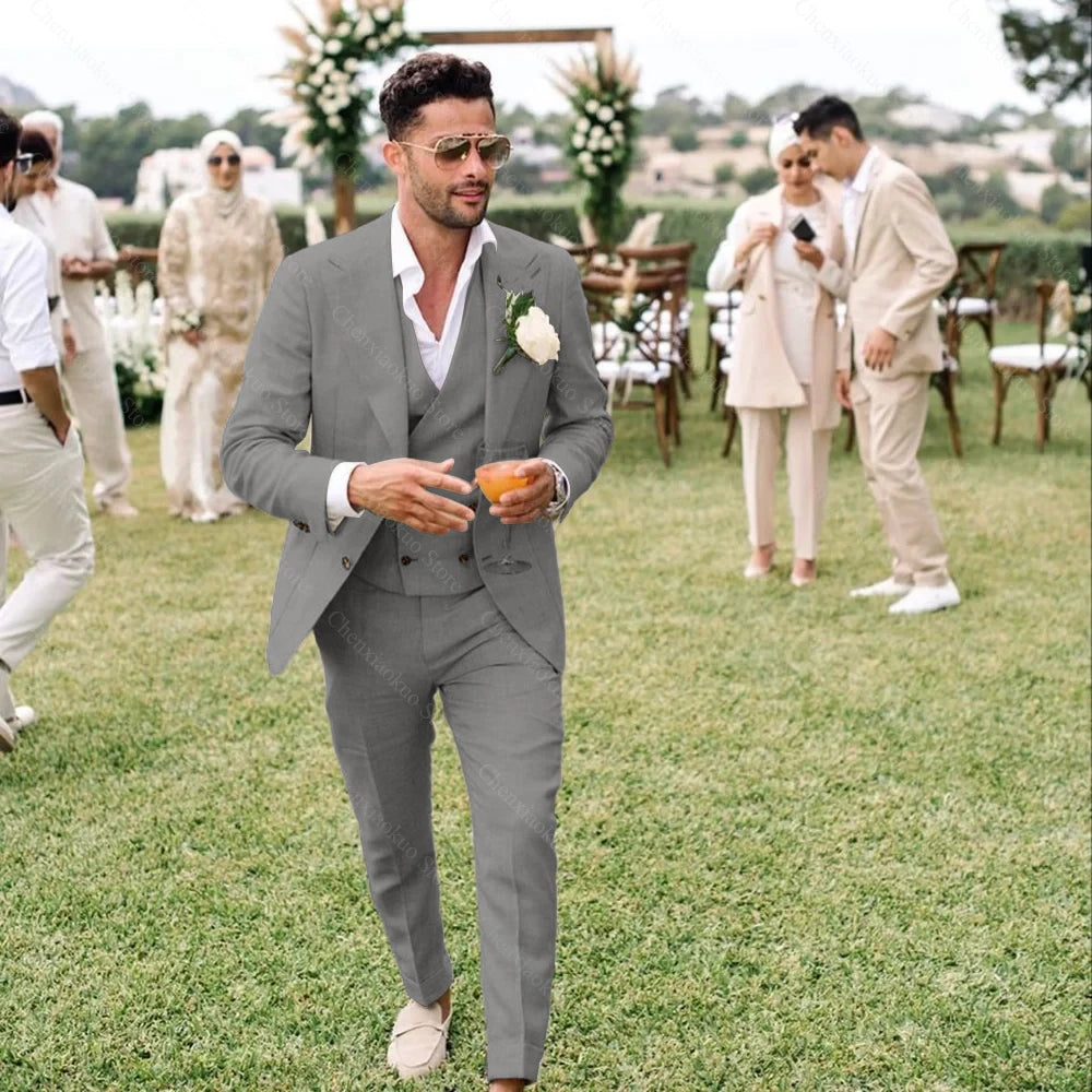 Summer Linen Men’s 3-Piece Suit