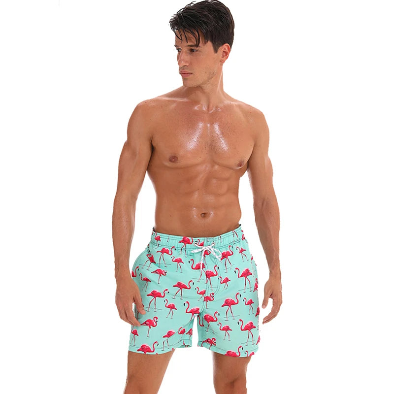 Quick-Dry Polyester Board Shorts with Mesh Lining