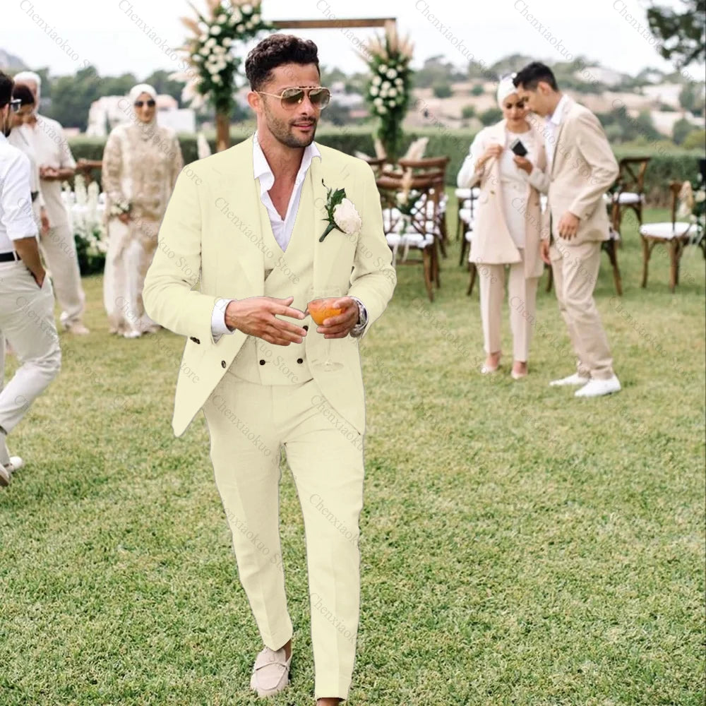 Summer Linen Men’s 3-Piece Suit