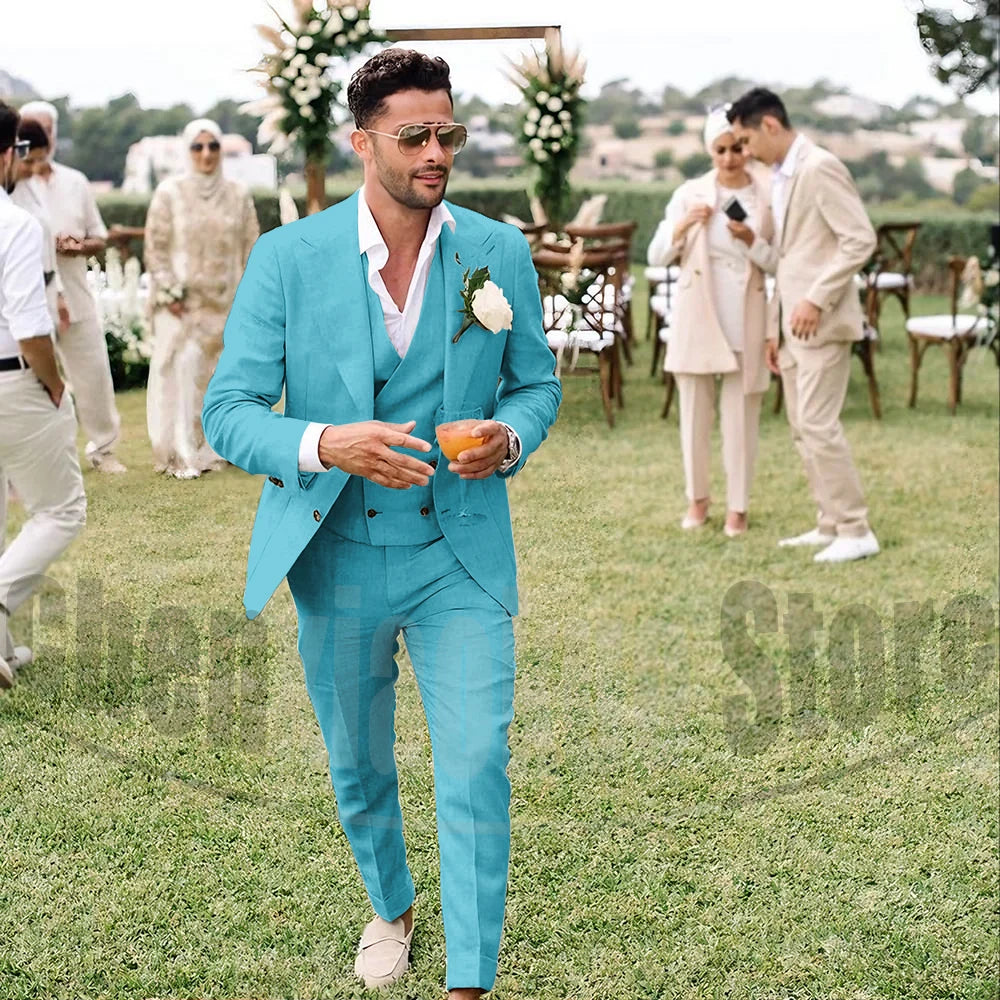 Summer Linen Men’s 3-Piece Suit